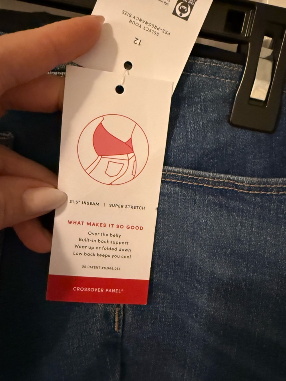 Isabel Maternity by Ingrid & Isabel Flare Crossover Panel Maternity Jean Size 12 - Picture 3 of 6